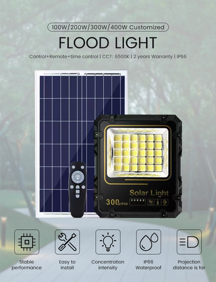 Control remoto de luz de inundación solar