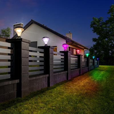 OEM Solares Exterior impermeable IP55 Villa pilar lámpara columna RGB Solar LED Luz exterior jardín decoración Luz luminaria
