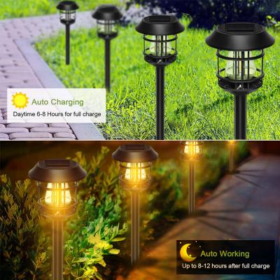 Luces LED solares para césped, luces LED de tungsteno más brillantes, luces decorativas para el suelo del jardín, luces para el paisaje del jardín
