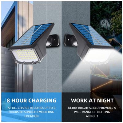 3 modos de iluminación Luces inalámbricas para exteriores con energía solar Luces de pared impermeables con energía solar Foco para exteriores
