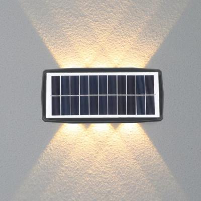 Accesorio de iluminación solar para exteriores moderno Lámpara de jardín Lámpara de pared led de arriba y abajo Foco de pared solar
