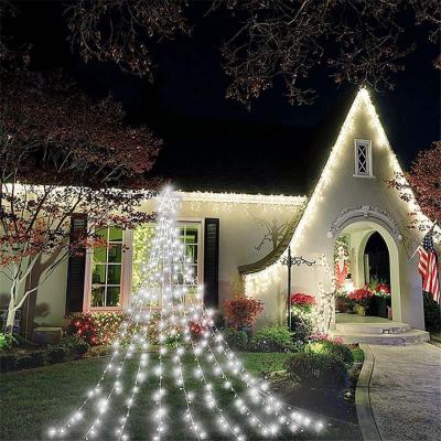 LED cascada cortina carámbano cadena luz boda fiesta jardín árbol de Navidad Topper estrella luz de hadas