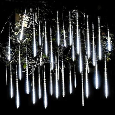 8 tubos lluvia de meteoritos lluvia Led guirnaldas de luces de hadas guirnaldas de calle decoraciones para árboles de Navidad para decoración de Año Nuevo al aire libre